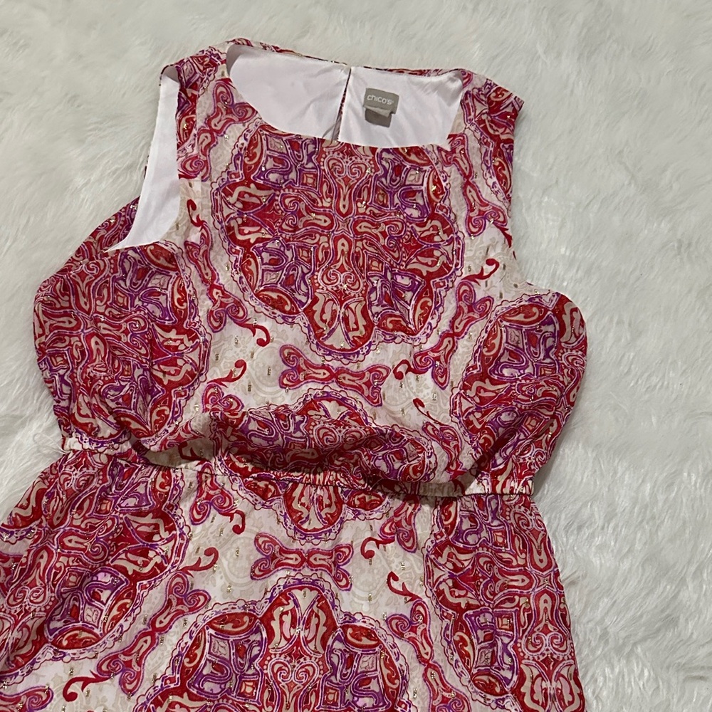 Chico's Red and White Maxi Dress